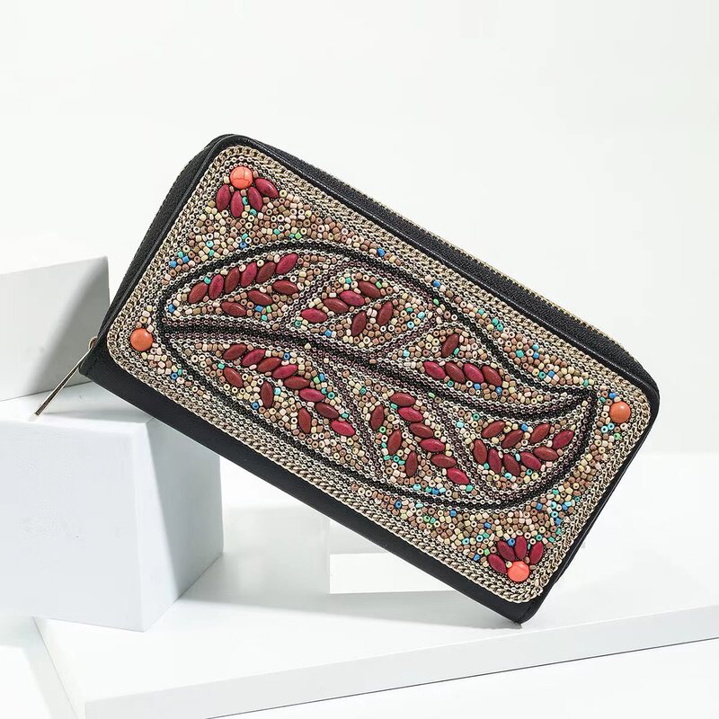 2024 New Bohemian Ethnic Style Handmade Colorful Rice Bead Wallet Travel Retro Small Bag Niche Bag 2024 New Bohemian Ethnic Style Handmade Colorful Rice Bead Wallet Travel Retro Small Bag Niche Bag