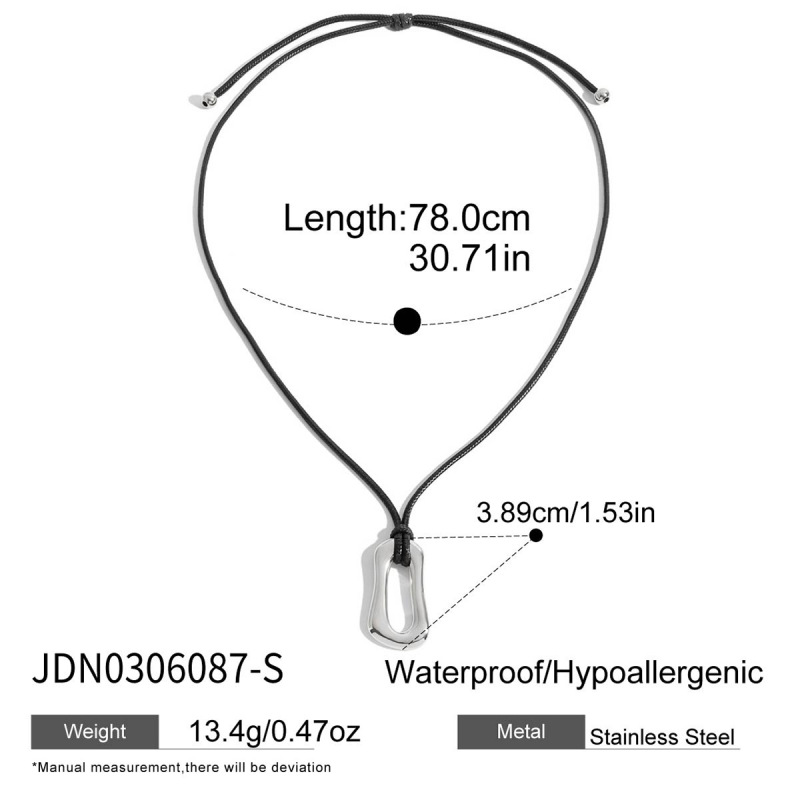 Jieding ヨーロッパとアメリカの黒ロープチタン鋼ネックレスニッチデザイン鎖骨チェーン非退色クロスボーダーホットスタイルステンレス鋼ジュエリー|undefined