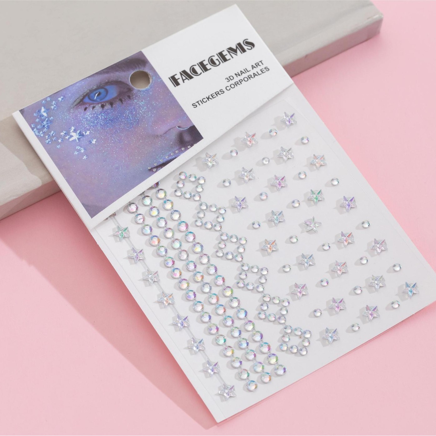 Ojo transfronterizo rhinestone perla fiesta pegamento-libre ceja pegatina ojo frente cara rhinestone pegatina acrílico diamante cara pegatina