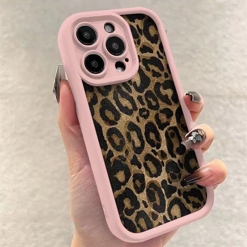 Estampado de leopardo retro para iphone16pro funda para teléfono móvil Apple 15 anti-caída 14 retro 13promax nuevo 12x