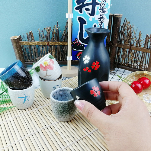 Exporting factory wholesale Japanese ceramic warming sake pot clear sake pot half jin two liang white liquor clear sake decanter