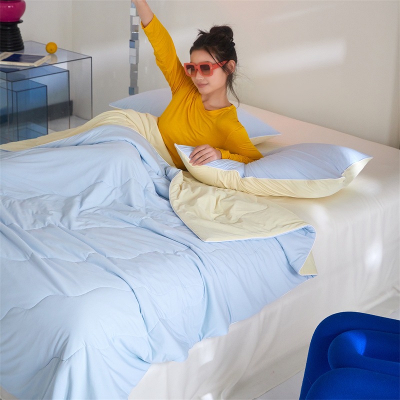 Sam con aire acondicionado de verano frío hielo simple y doble para niños de clase madre y niño grado puede lavarse con máquina dormitorio de estudiantes