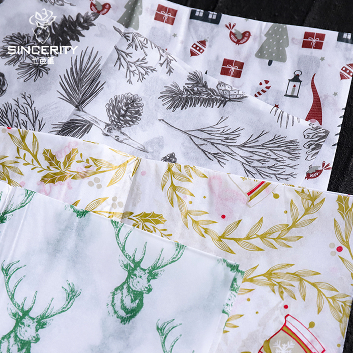 Navidad de siete colores cordier forrado Sydney papel de embalaje de flores de papel de embalaje de navidad forrado florista material de flor