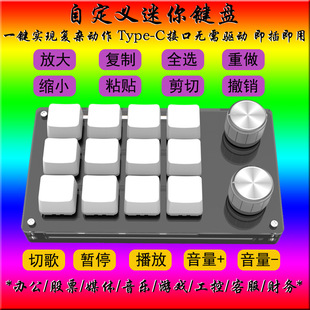 12-Key Custom Small Keypad Copy and Paste USB Keyboard Shortcut Keys E-Sports Game Mini Mechanical Hot-Swappable