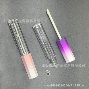 in stock Lip Glaze Bottle Lip Gloss Empty Bottle Hexagonal Gradient Empty Tube 6 Angle Bottle Package Wholesale Bottling Capacity 5ML