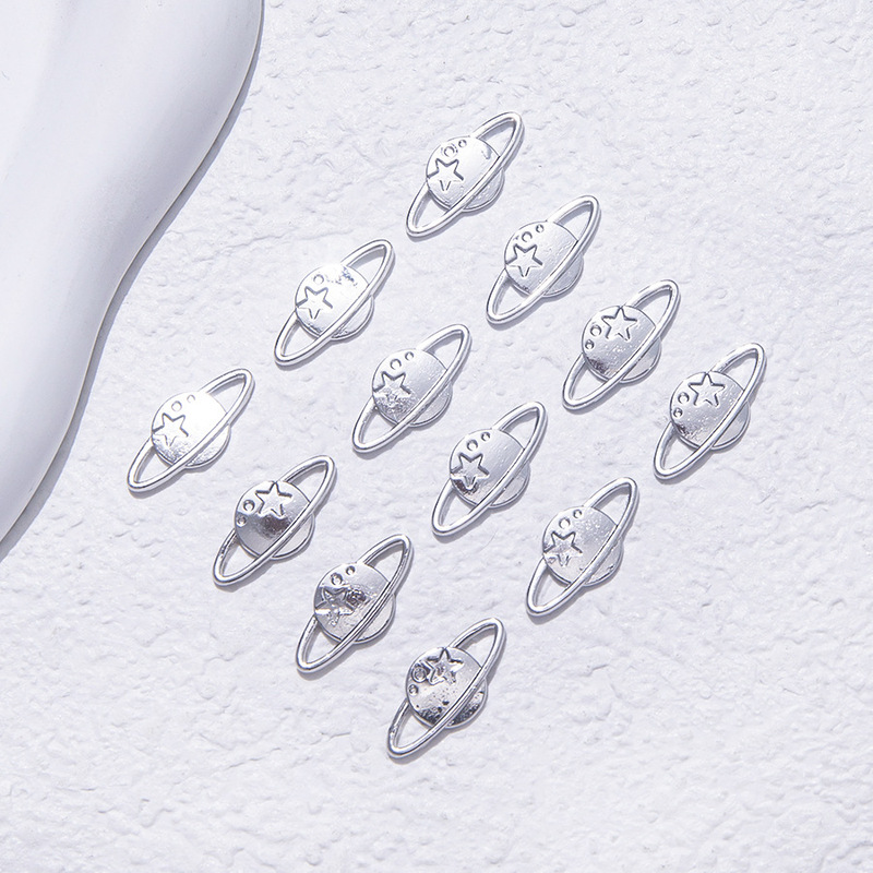 Cross-Border New Alloy Planet Nail Art Jewelry Metal Universe Planet Charm Nail Decoration Accessories Wholesale