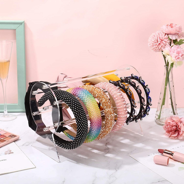 Cross-border acrylic hair tie chain bracelet fixing storage display rack, hair accessory jewelry necklace storage organizer