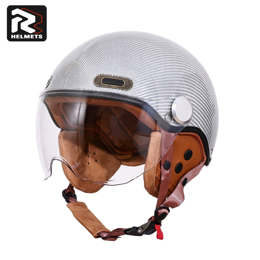 Motosiklet kaskı (dəbilqə) — Motuoche Women Electric Scooter - silver-carbon-fiber-123k-m