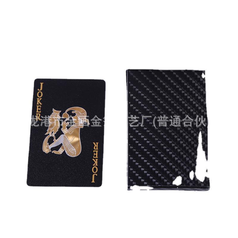 Suministro directo de fábrica, póker de plástico negro dorado, impermeable, publicidad rica creativa, naipes negros, rosas de color negro