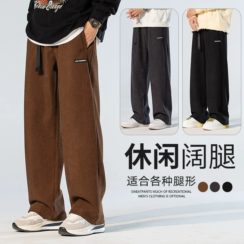 Мужские утолщенные прямые повседневные брюки на флисовой подкладке, свободные универсальные хлопковые брюки, теплые морозостойкие флисовые верхняя одежда, спортивные штаны