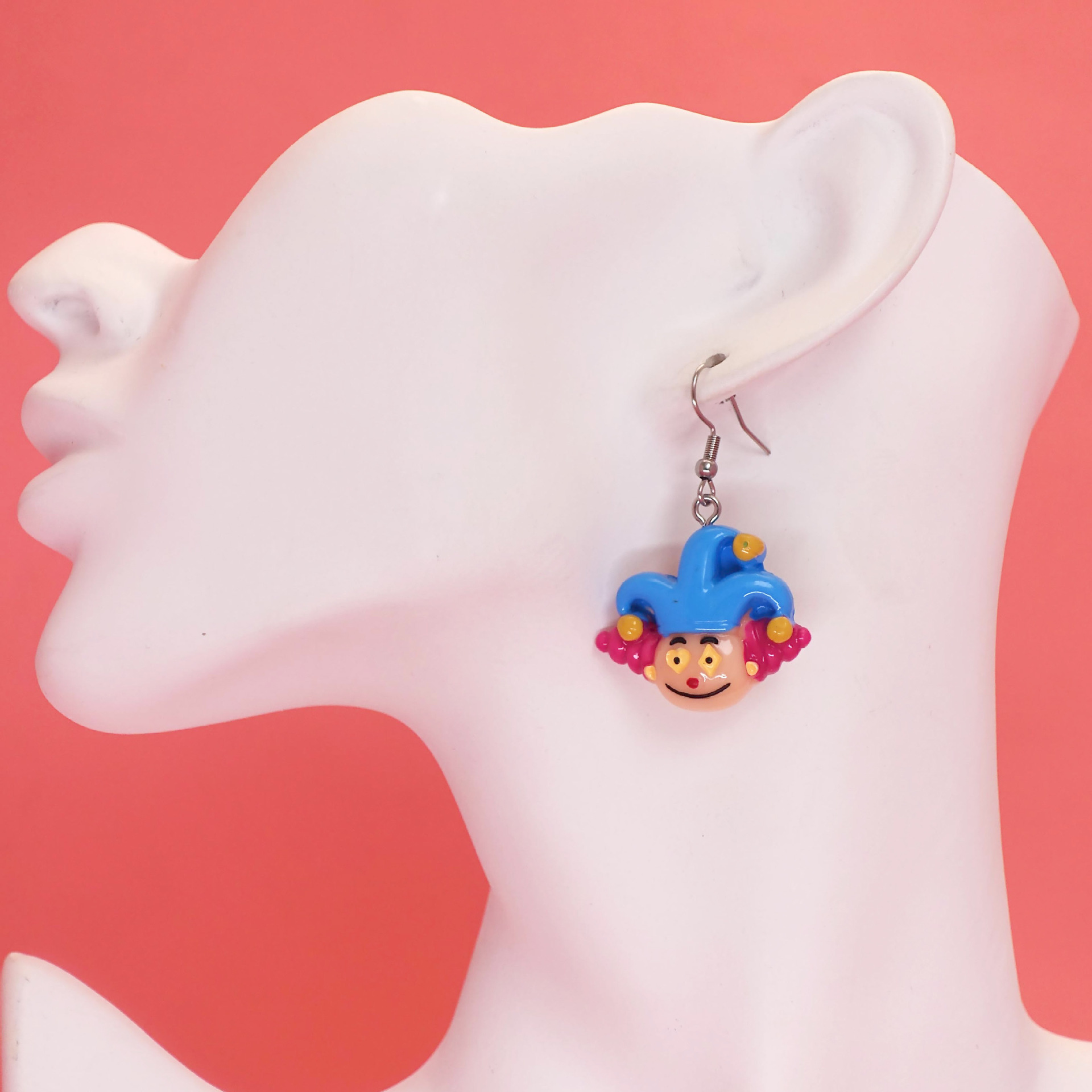1 Paire Style IG Drôle Personnage De Dessin Animé Pitre Résine Boucles D'oreilles display picture 7