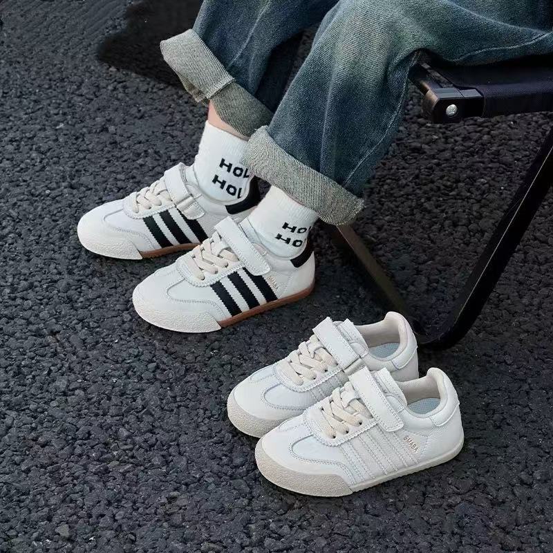Children's Genuine Leather Sneakers, German Training Shoes, 2026 Spring and Autumn Season, Lightweight Soft-Soled Sports Shoes for Girls, Versatile White Shoes for Boys
