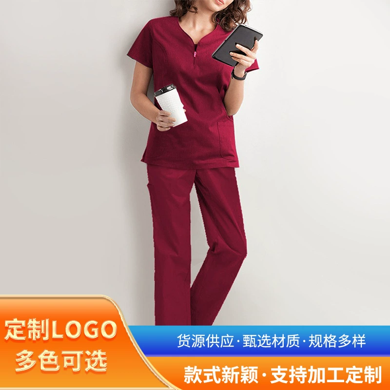 Внешняя торговля новый костюм медсестры с короткими рукавами, Женская рабочая одежда, одежда для хирургической изоляции медсестры, может быть исправлена