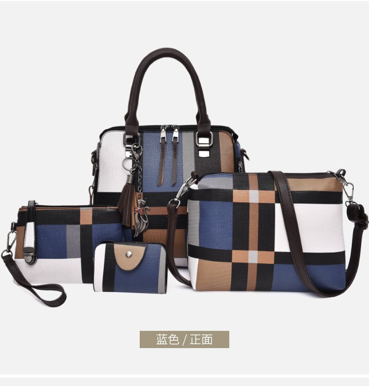 New style four-piece handbag set, European and American handbag, women's trend single-shoulder cross-border wholesale, women's bag consignment, crossbody bag undefined