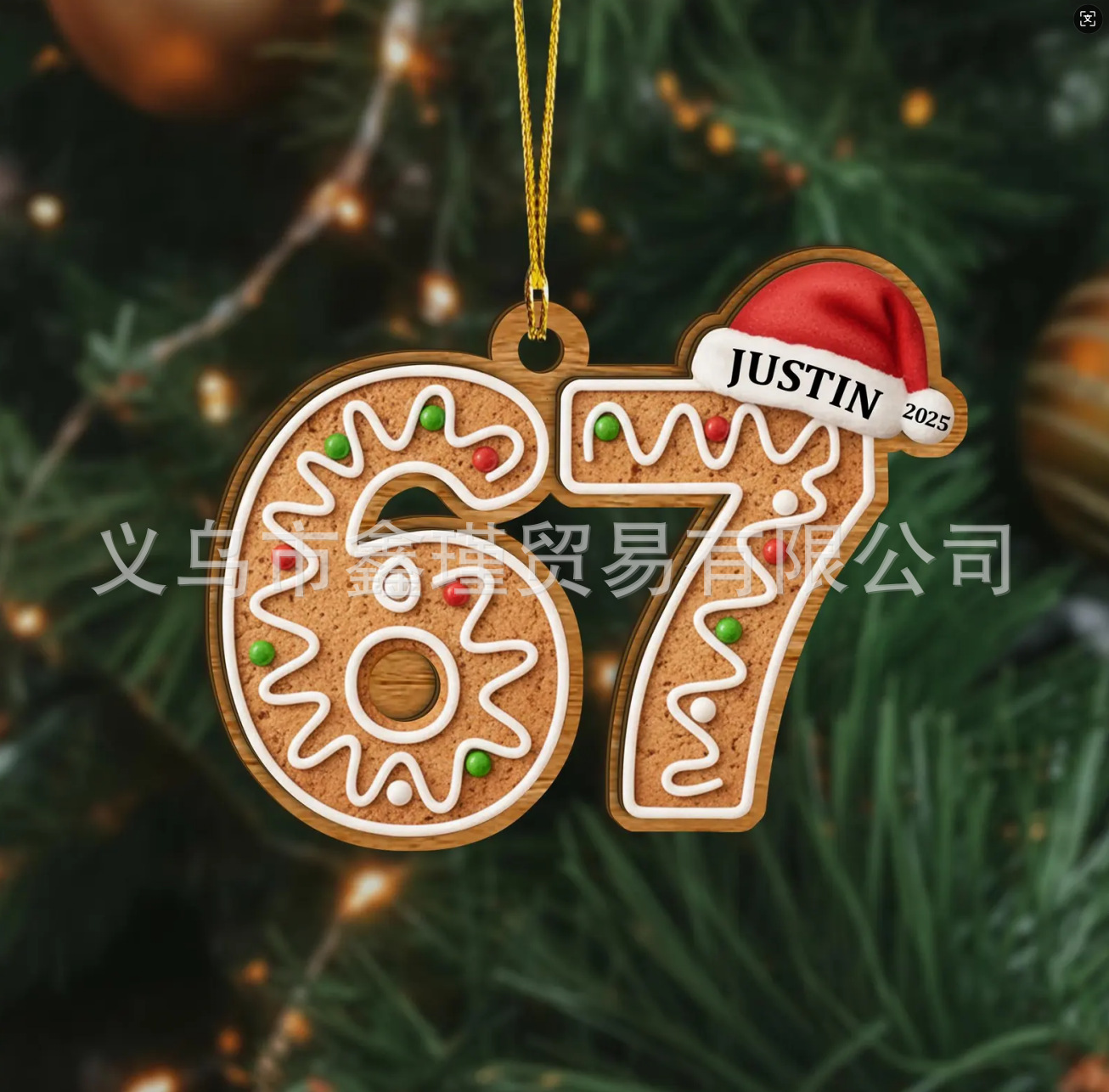 Ventas transfronterizas calientes seisseven67 seis siete decoraciones de Navidad acrílicas decoración divertida