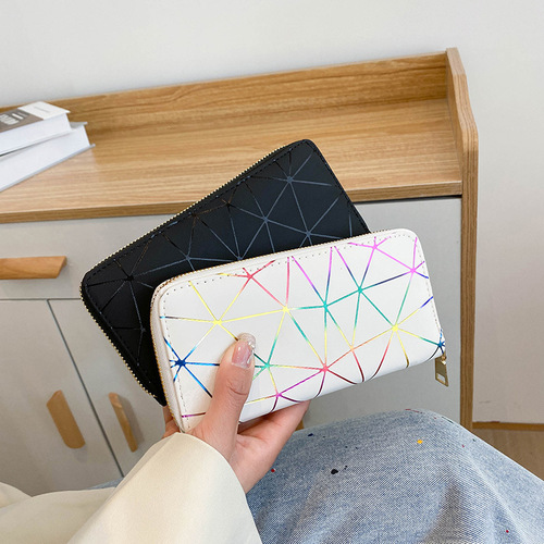  New Wholesale Women's Wallet Mid-Length Korean Style Fashion Laser Shooter Bag Multi-Card Slots Coin Mobile Phone Bag
