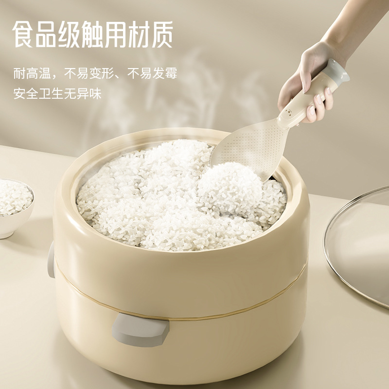 Bear-shaped suction cup rice spoon non-stick rice paddle vertical standing rice cooker serving spoon high-temperature resistant stand-up serving spoon
