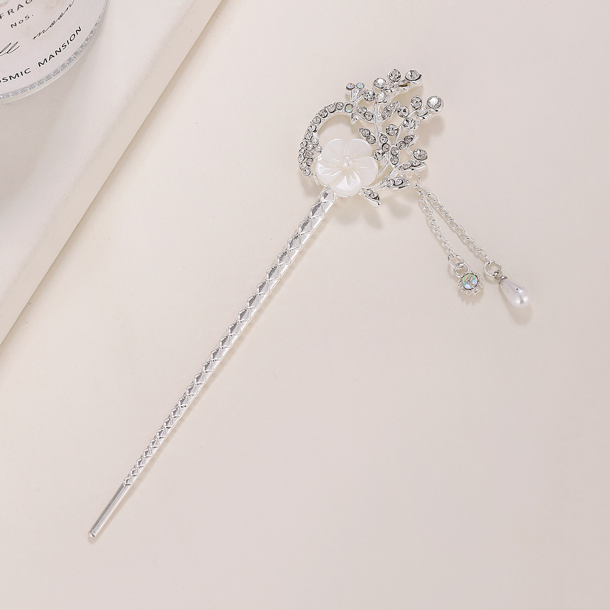 Vintage hoja flor horquilla tocado borla simple estilo antiguo horquilla updo aleación horquilla al por mayor