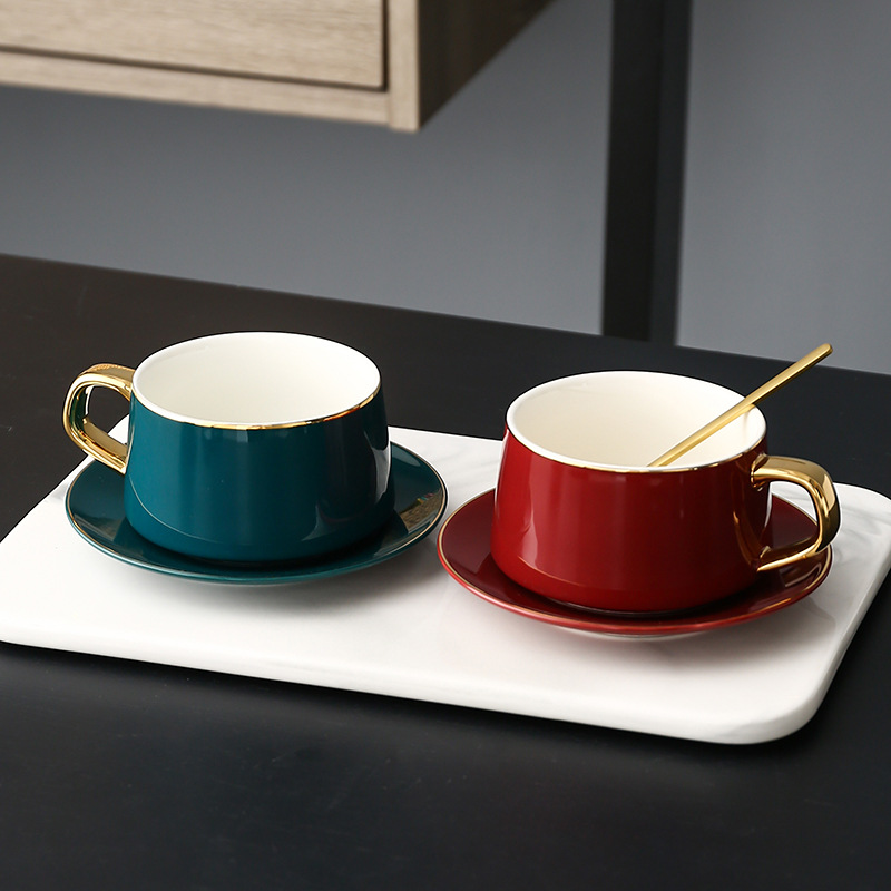 Wholesale Afternoon Tea British Coffee Ceramic Cup and Saucer Gift Box Set Anniversary Opening Gift LOGO