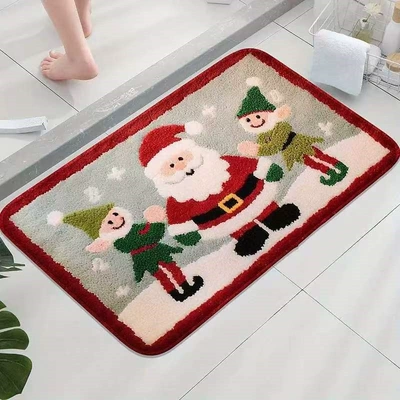 bathrooms, bedroom entrance mats, and decorative | Avtomobil döşəmə paspasları - yy0721-christmas-7-4060cmskin-friendly-imitation-cashmere