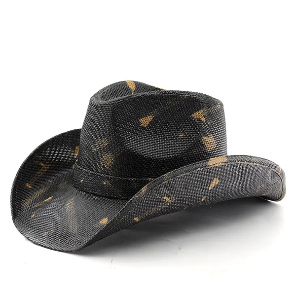 New Camouflage Printed Western Cowboy Hat for Men and Women Outdoor Travel Horseback Riding Sunshade Jazz Hat Foreign Trade Hat