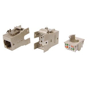 Shielded Straight-Through Cat6A Plug-In Docking Shielded Zinc Alloy Network Module