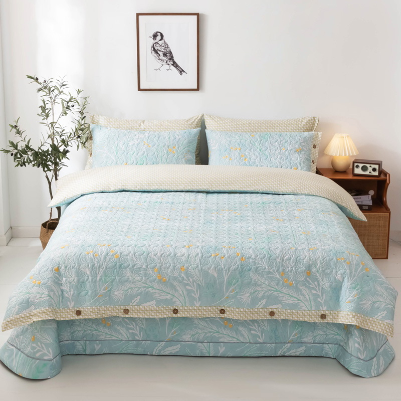 Cubierta de cama de algodón de cuatro piezas, cubierta de colchón de cuatro piezas