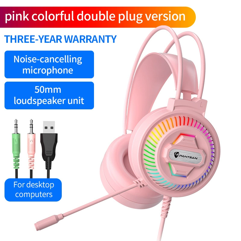 Cross-border live headphones female anchor shouts Mai Ear USB headset women wholesale 7.1USB