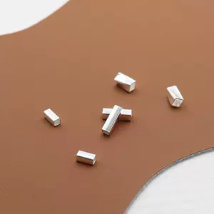 S925 sterling silver straight-hole small square tube spacer beads, handmade bracelet, necklace, and silver jewelry accessories