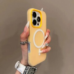 iPhone17 ゼリー磁気電話ケース Apple 16ProMax ソリッドカラーつや消しツーインワンオールインクルーシブ 15 セットに適しています。