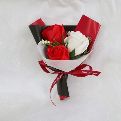 玫瑰香皂花女王圣诞节教师节活动礼品公司小礼品花束礼物仿真花|ru