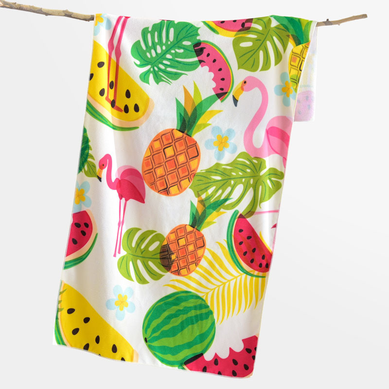 Bath towel printed microfiber soft quick-drying vacation swimming travel floor paving foreign trade beach towel wholesale