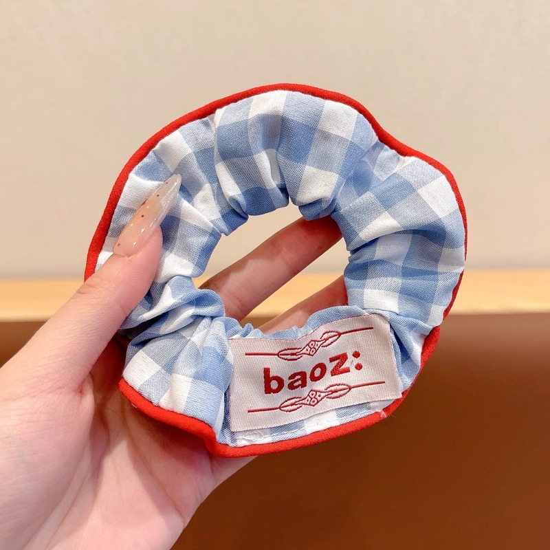 Encaje de flor coreana Encaje de intestino grueso Anillo de cabello femenino Cabeza de flor de viento pastoral Cuerda de cabeza de bola de gran tamaño Accesorios para el cabello de alta calidad