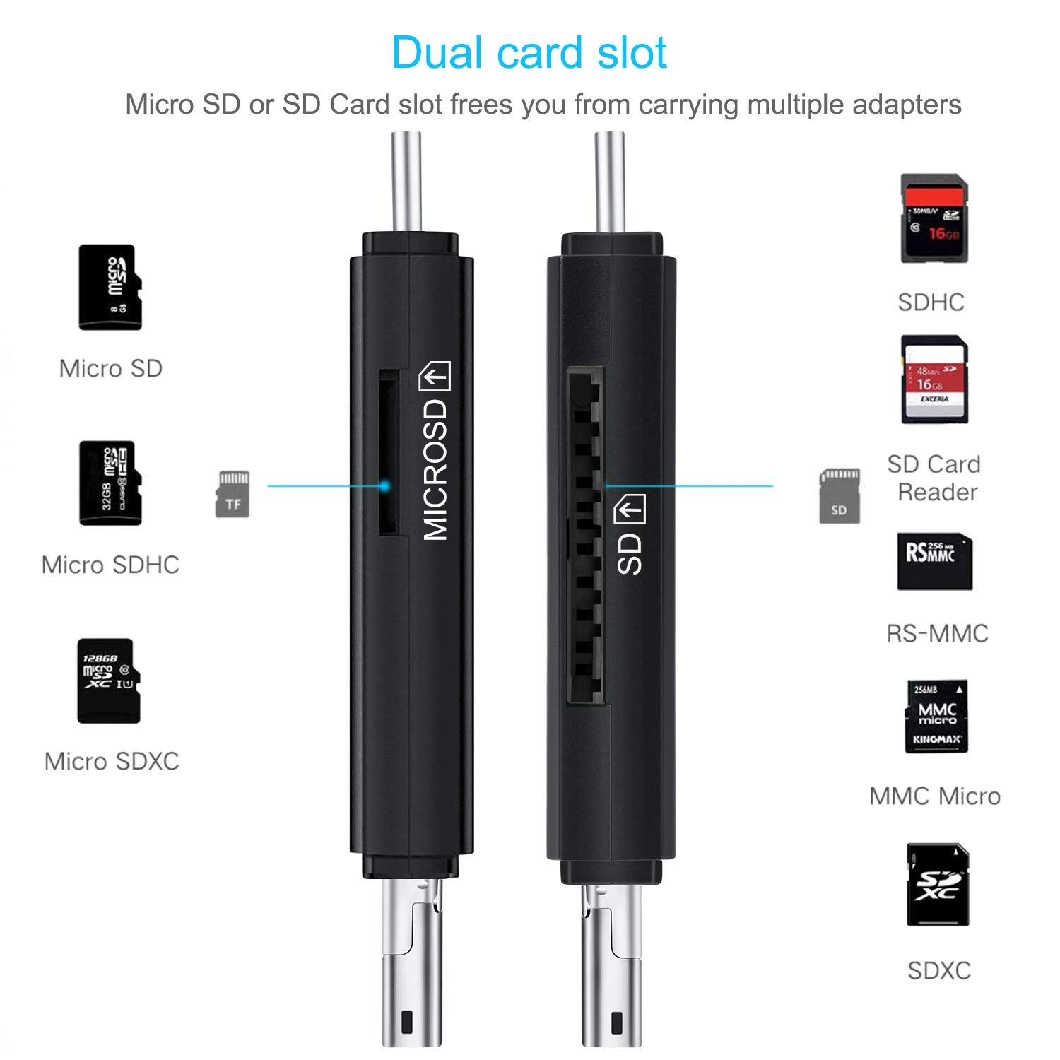 HCZ05 подходит для Apple/Android/ПК универсальный кардридер SD/TF USB3.0/Type-C/Micro