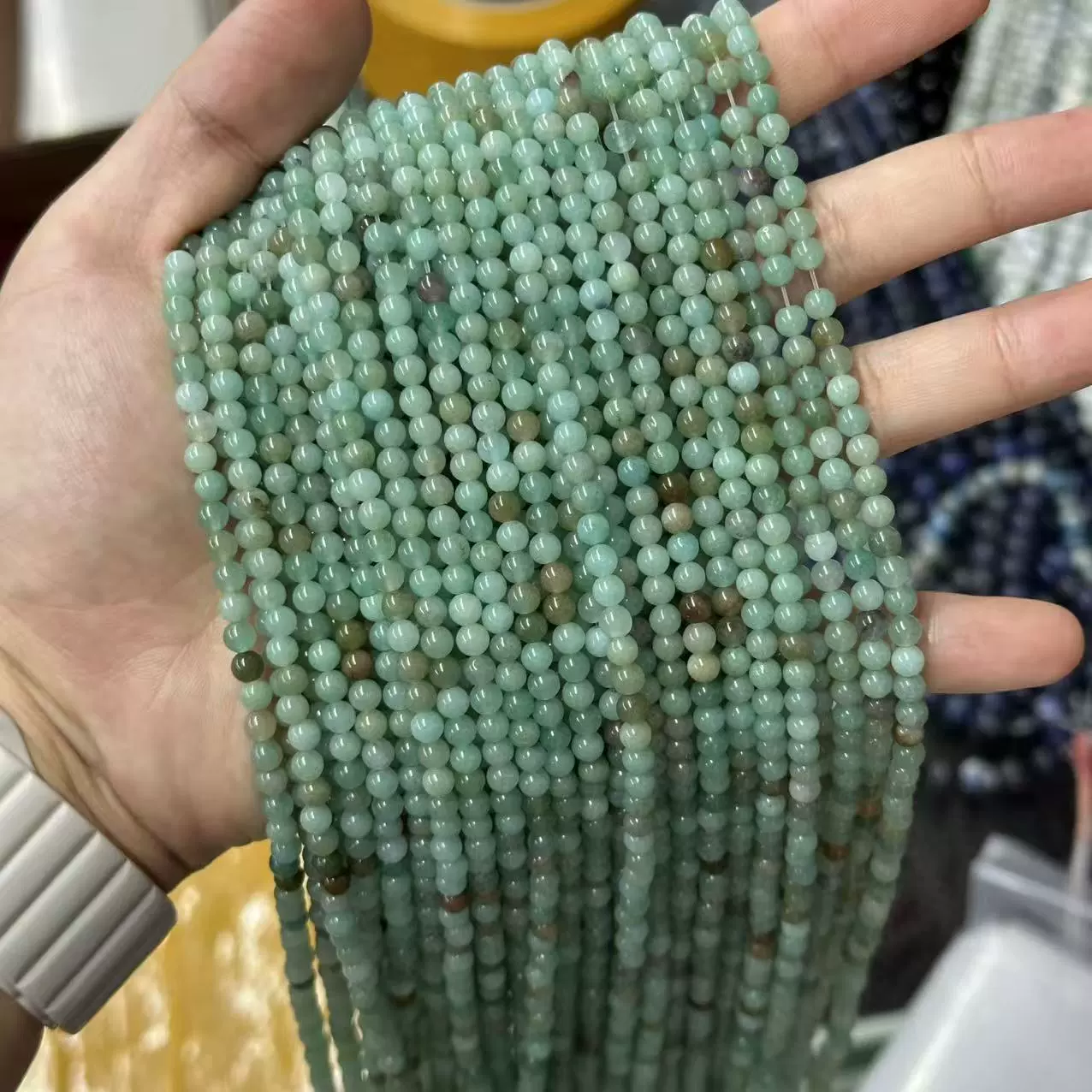 Тяньхэ ши Лашань утренний камень, жемчужный шар из камня для DIY, амазонит (опт)