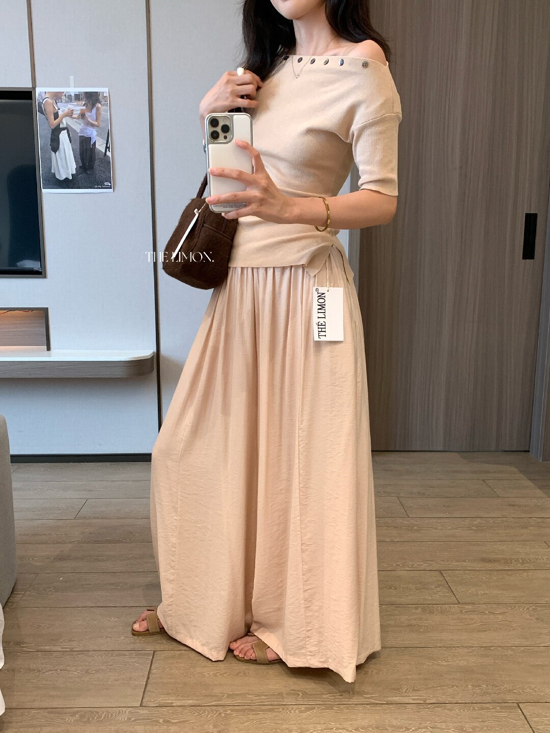 Quần culottes nữ ống rộng cạp cao dáng lười mùa hè 2026 — Thẻ nông, màu đen, màu hồng, màu cam chi tiết 17