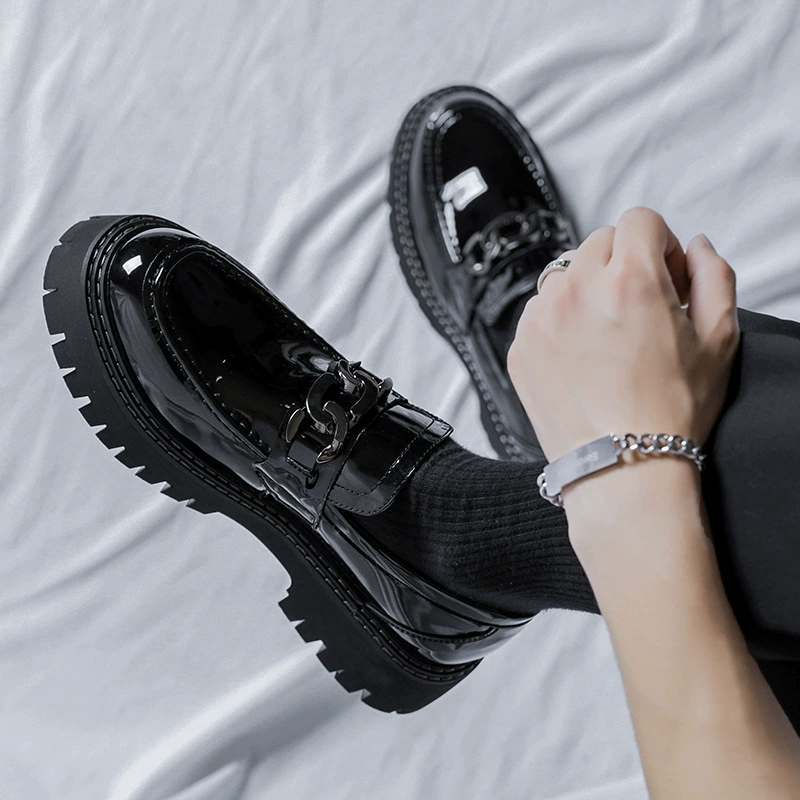 Мужская обувь 2022, весна-осень, Новая повседневная кожаная обувь, мужские Модные Лоферы без шнуровки в Корейском стиле 25891-R