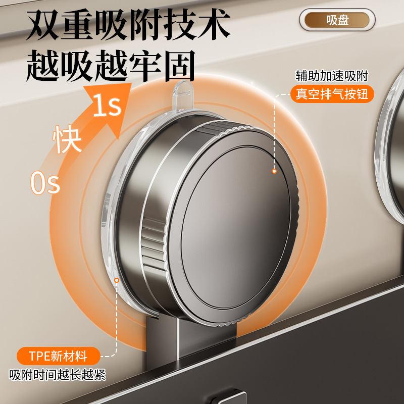 Suction Cup Rag Rack Kitchen Multi-Functional Storage Rack Wall-Mounted Punch-Free Drain Rack Basket Household Sink Storage Artifact 3