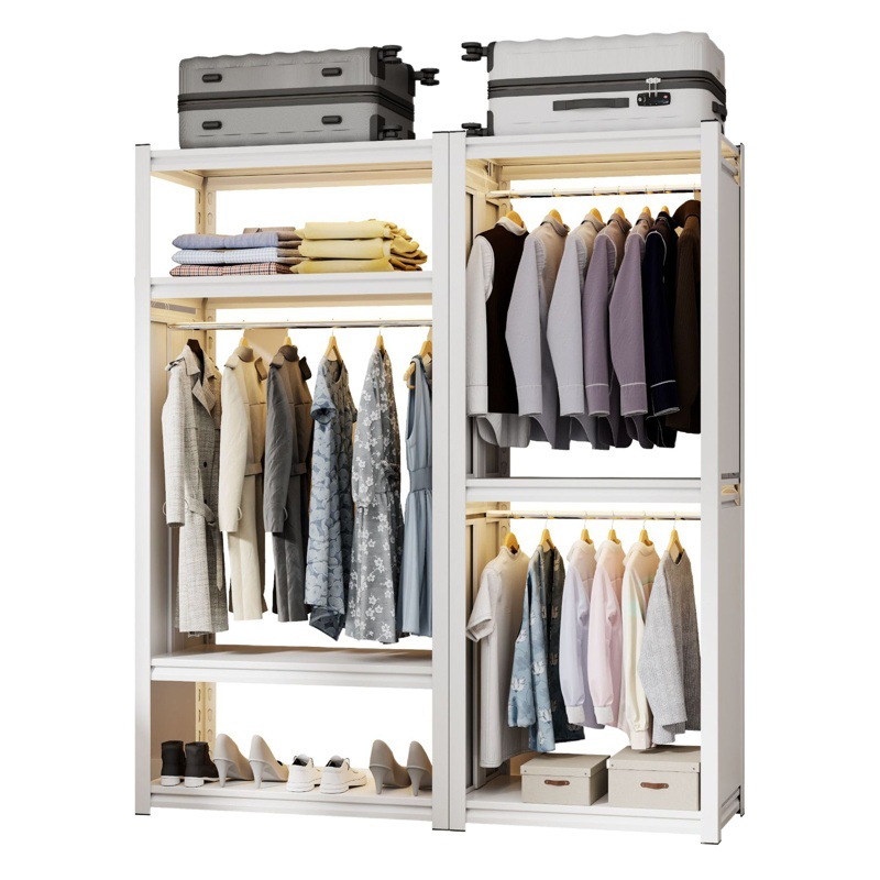 Estante DIY simple armario ángulo abierto Acero percha rack alquiler Sala montaje metal abrigo y sombrero rack de almacenamiento