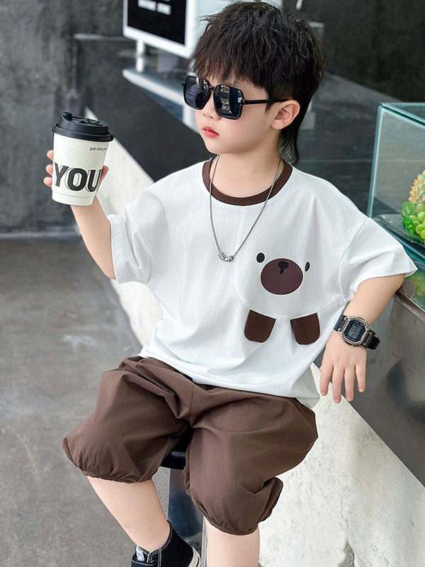 Conjunto de Verano para Niños 7237, Ropa de Verano de Manga Corta para Niños, Conjunto de Dos Piezas a la Moda para Bebés, Verano 2026