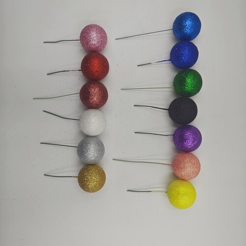 20 Mixed Artificial Balls Gold and Silver Powder Blue Sparkle Glitter Smooth Surface Birthday Cake Supplies Cake Party Decorations