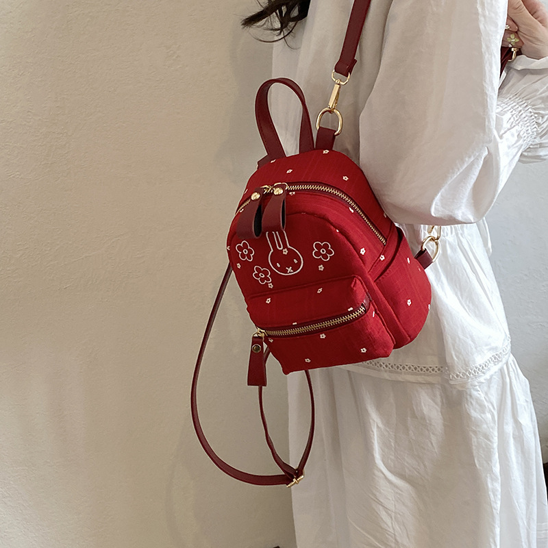Coreano lindo punto de onda conejo mochila 2026 nuevo estudiante de gran capacidad mochila diaria mochila de viaje de moda