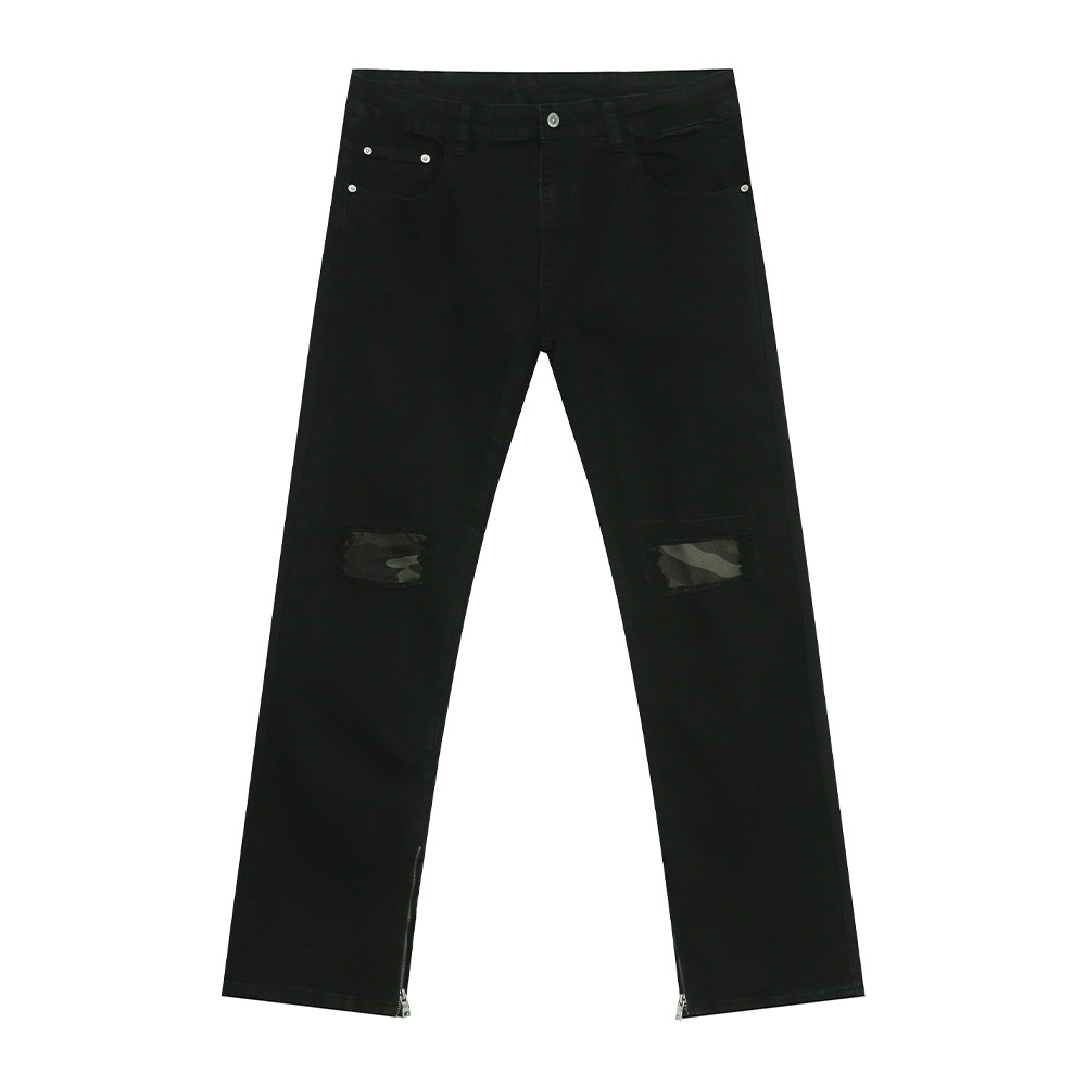 MTLCLOTHES Hombres| Nuevo invierno de edición estrecha de micropartículas delgadas camuflaje diseño de mosaico de jeans