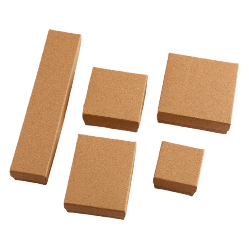 Fabricantes de suministro caja de joyería negro Kraft papel anillo pendientes pulsera collar caja de joyería al por mayor