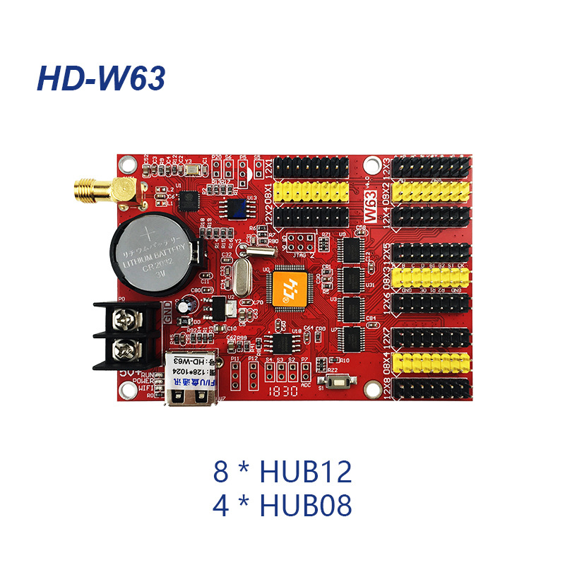Pantalla LED Tarjeta de control LED Tarjeta DE CONTROL DE DISCO U Tarjeta de control a todo color HD-W6BW60W62W63W64W66