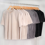 230g重磅潮牌水洗做旧纯棉t恤短袖圆领男女装夏半袖百搭复古