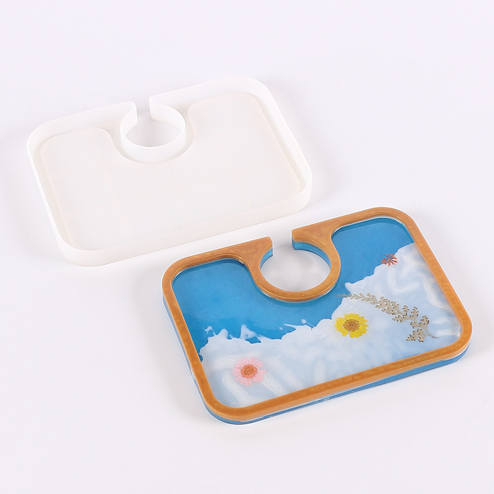 DIY水晶滴胶树脂模具下午茶马克杯杯子早餐托盘餐盘镜面硅胶模具