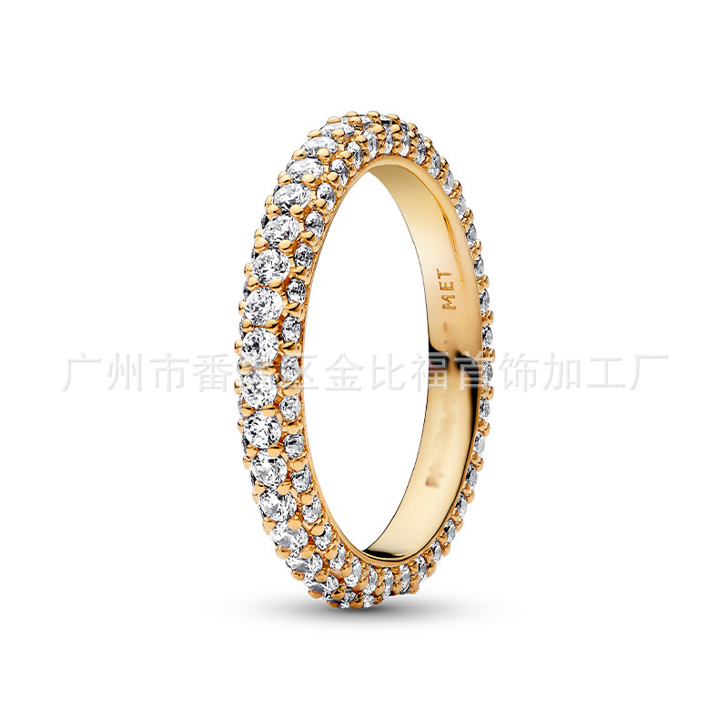 SKU-01-单排Pavé密镶戒指玫瑰金