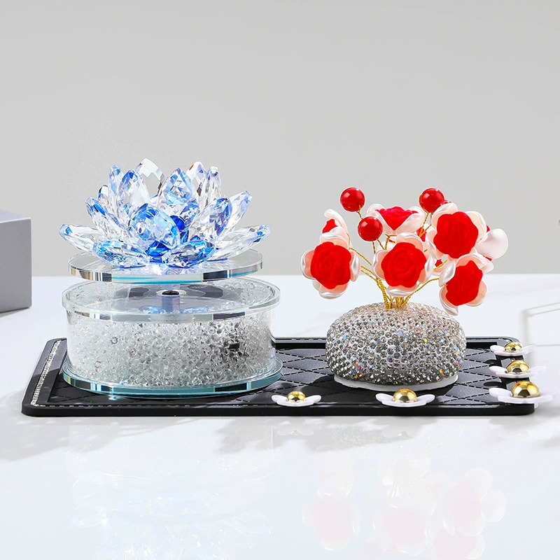 Floral automatic rotating perfume solar-powered