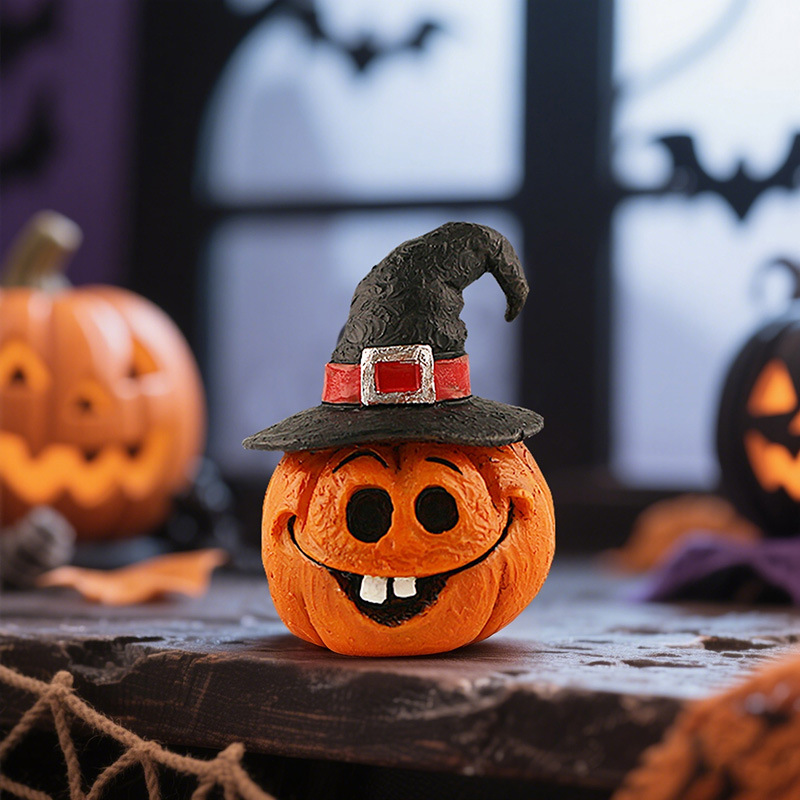  New Pumpkin Head Ghost Halloween Scene Decoration Trendy Resin Ornaments Desktop Decorations Small Ornaments